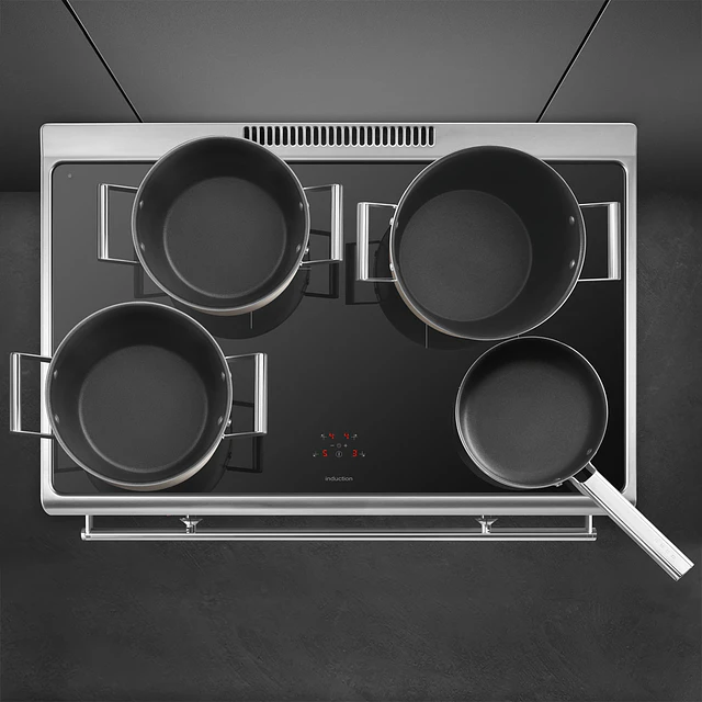Fogão, 90x60 cm, Nº de fornos com etiqueta energética: 1, Placas de Indução, Classica, Aço inox, A, Programa de limpeza VaporClean, 115 L, CG90CIXT 