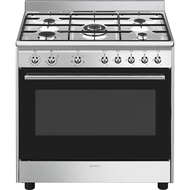 Fogão, 90x60 cm, Nº de fornos com etiqueta energética: 1, Placa a gás, Classica, Aço inox, A, 115 L, CX90GM