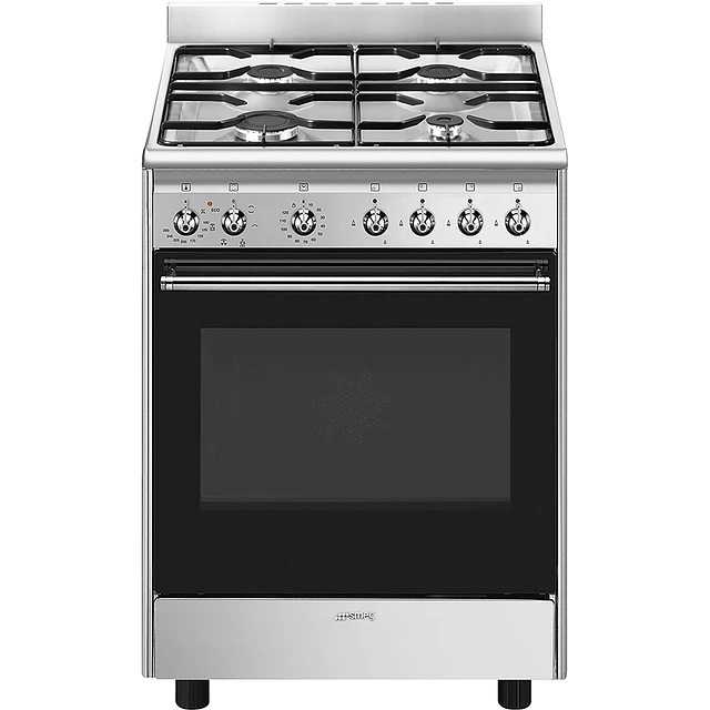 Fogão,60x60 cm, Nº de fornos com etiqueta energética: 1, Placa a gás, Classica, Aço inox, A, Programa de limpeza VaporClean, 70 L, CX60GMX