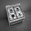 Fogão,60x60 cm, Nº de fornos com etiqueta energética: 1, Placa a gás, Classica, Aço inox, A, Programa de limpeza VaporClean, 70 L, CX60GMX