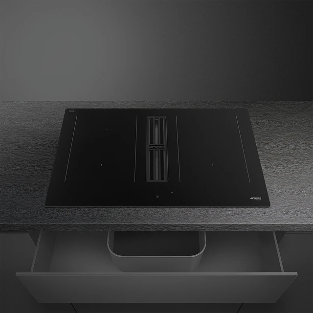 Placa Indução com exaustor, 83cm, Classica, Preto Mate, Opção MultiZona, Eco-logic opção limitadora de potência: Sim avançada, HOBD382N2