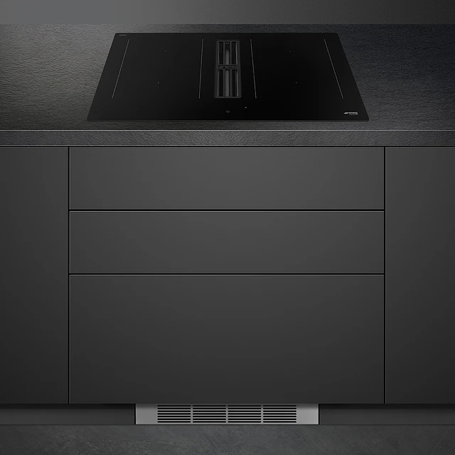 Placa Indução com exaustor, 83cm, Classica, Preto Mate, Opção MultiZona, Eco-logic opção limitadora de potência: Sim avançada, HOBD382N2