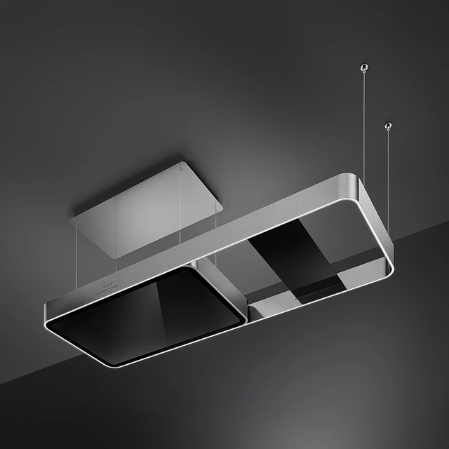 Exaustor de ilha, 180cm, Isola, Aço Inox e Vidro, Níveis de potência: 3, Filtragem: Recirculação, KSLS18X