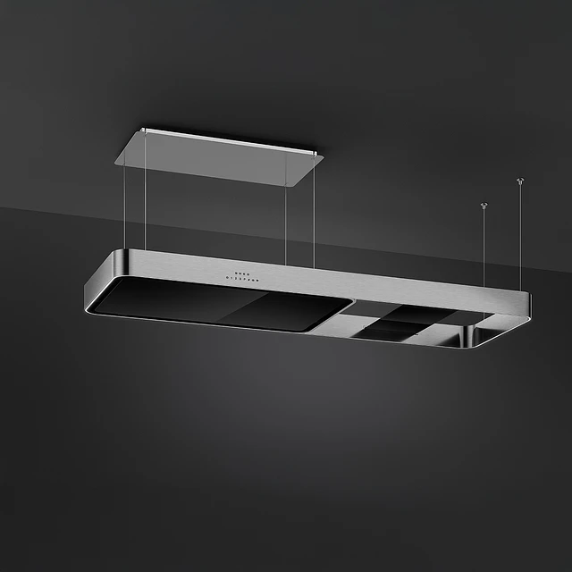 Exaustor de ilha, 180cm, Isola, Aço Inox e Vidro, Níveis de potência: 3, Filtragem: Recirculação, KSLS18X