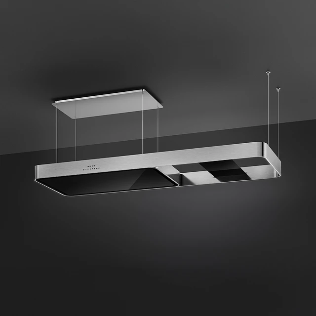 Exaustor de ilha, 180cm, Isola, Aço Inox e Vidro, Níveis de potência: 3, Filtragem: Recirculação, KSLS18X