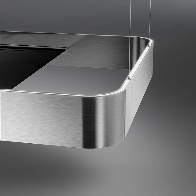 Exaustor de ilha, 180cm, Isola, Aço Inox e Vidro, Níveis de potência: 3, Filtragem: Recirculação, KSLS18X