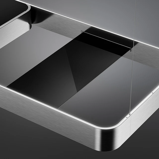Exaustor de ilha, 180cm, Isola, Aço Inox e Vidro, Níveis de potência: 3, Filtragem: Recirculação, KSLS18X