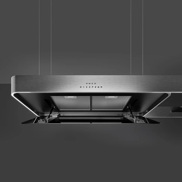 Exaustor de ilha, 180cm, Isola, Aço Inox e Vidro, Níveis de potência: 3, Filtragem: Recirculação, KSLS18X