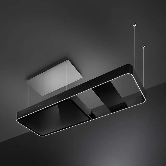 Exaustor de ilha, 180cm, Isola, Preto Mate, Níveis de potência: 3, Filtragem: Recirculação, KSLS18MB