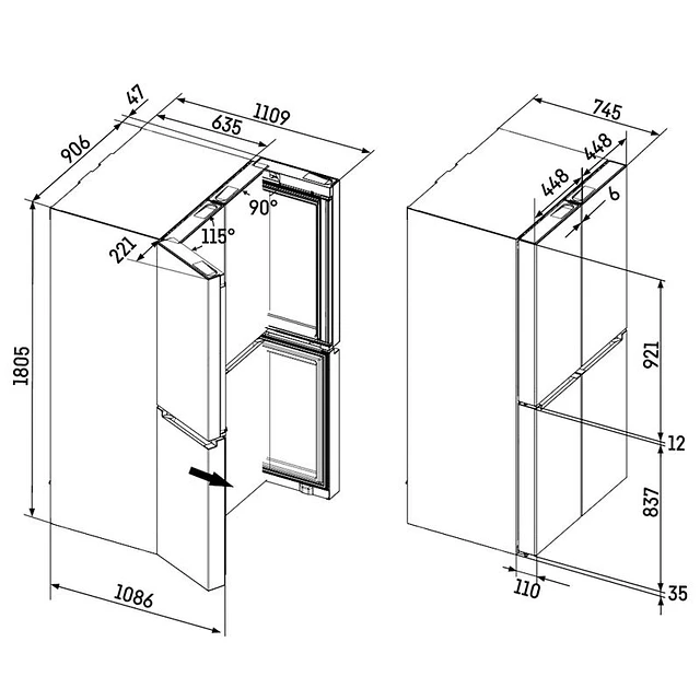 Frigorífico Americano Liebherr MBsddi 9058 001 20, 546L