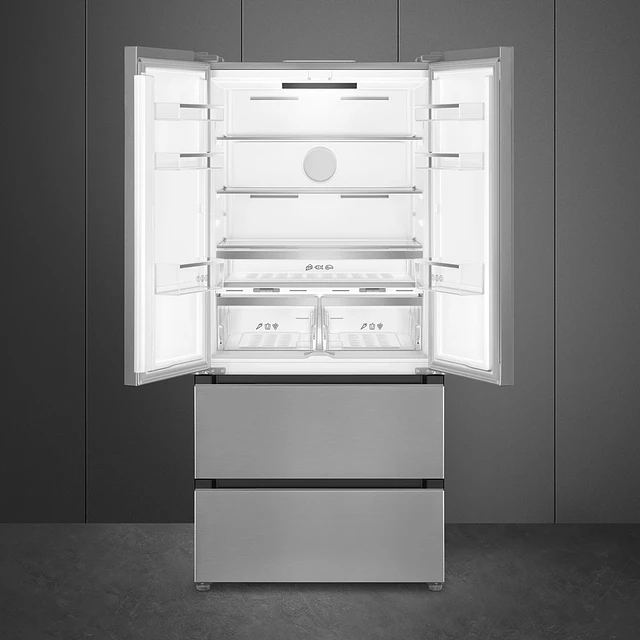 Frigorífico 2 portas e 2 gavetas, Universal, Livre instalação, Inox escovado, 510L, FQ55FXDD