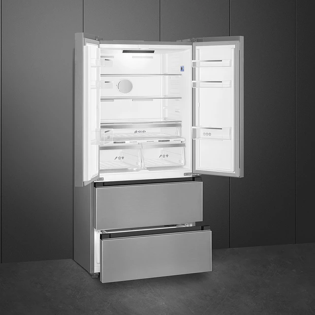 Frigorífico 2 portas e 2 gavetas, Universal, Livre instalação, Inox escovado, 510L, FQ55FXDD