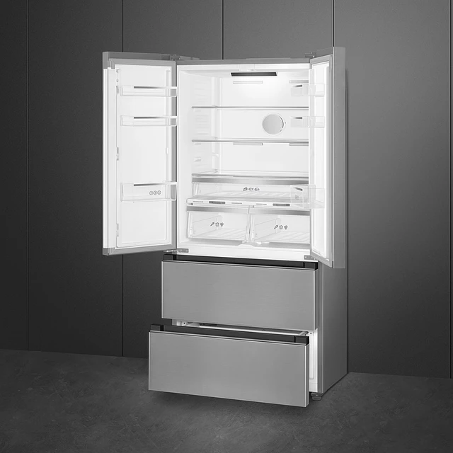 Frigorífico 2 portas e 2 gavetas, Universal, Livre instalação, Inox escovado, 510L, FQ55FXDD