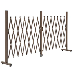 Cerca de Jardim de Liga de Alumínio Vedação Metálica Extensível com Rodas para Decoração 405x31x103,5 cm Marrom Escuro