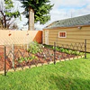 Cerca de Jardim de Liga de Alumínio Vedação Metálica Extensível com Rodas para Decoração 405x31x103,5 cm Marrom Escuro