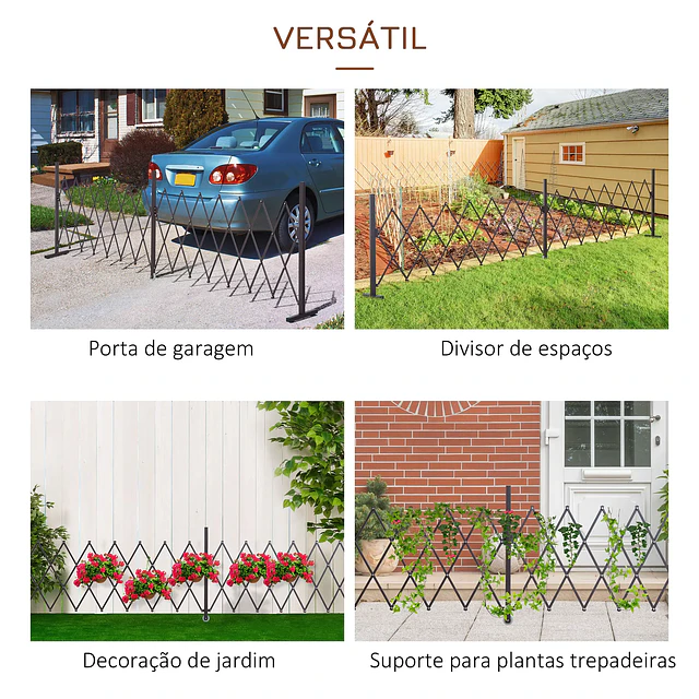 Cerca de Jardim de Liga de Alumínio Vedação Metálica Extensível com Rodas para Decoração 405x31x103,5 cm Marrom Escuro