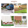 Cerca de Jardim de Liga de Alumínio Vedação Metálica Extensível com Rodas para Decoração 405x31x103,5 cm Marrom Escuro
