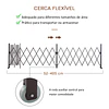 Cerca de Jardim de Liga de Alumínio Vedação Metálica Extensível com Rodas para Decoração 405x31x103,5 cm Marrom Escuro