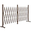 Cerca de Jardim de Liga de Alumínio Vedação Metálica Extensível com Rodas para Decoração 405x31x103,5 cm Marrom Escuro