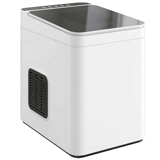 Máquina de Gelo de Bancada Autolimpante Compacta com Pá e Cesto Branco