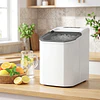 Máquina de Gelo Autolimpável 12 kg/24H 9 Cubos Prontos em 7 Minutos 2 Tamanhos de Gelo Depósito de 1,5L Branco