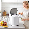 Máquina de Gelo Autolimpável 12 kg/24H 9 Cubos Prontos em 7 Minutos 2 Tamanhos de Gelo Depósito de 1,5L Branco