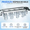 Máquina de Gelo Autolimpável 12 kg/24H 9 Cubos Prontos em 7 Minutos 2 Tamanhos de Gelo Depósito de 1,5L Branco