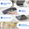 Máquina de Gelo Autolimpável 12 kg/24H 9 Cubos Prontos em 7 Minutos 2 Tamanhos de Gelo Depósito de 1,5L Branco