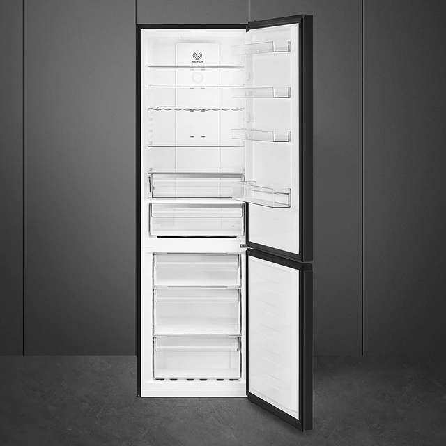 Frigorífico Combinado, Livre instalação, Universal, Dobradiças: Direito, Black Inox Look, RC20KDND