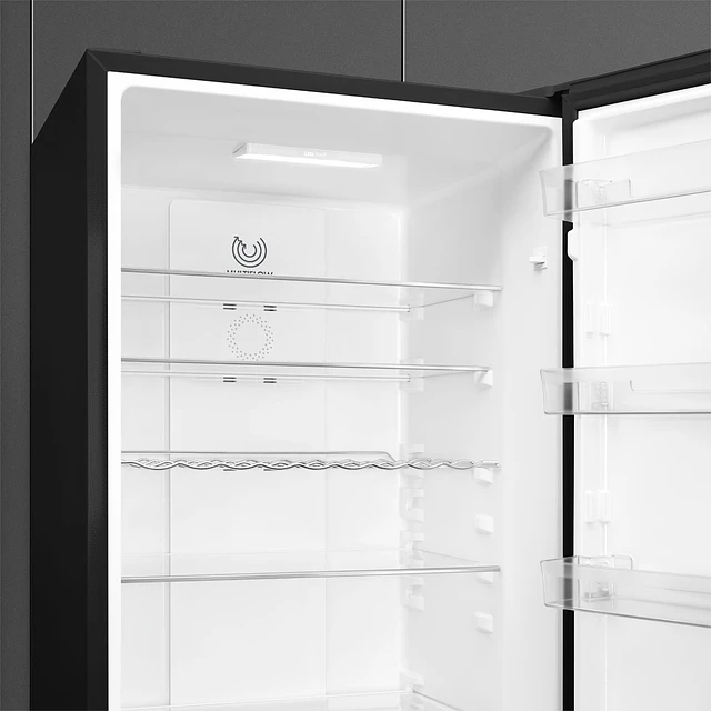 Frigorífico Combinado, Livre instalação, Universal, Dobradiças: Direito, Black Inox Look, RC20KDND