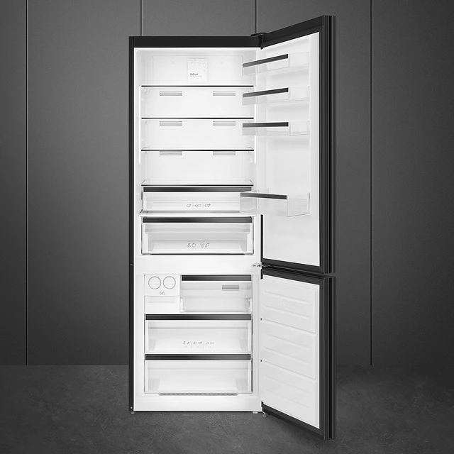 Frigorífico Combinado, Livre instalação, Universal, Dobradiças: Direito, Preto, FC48BGND