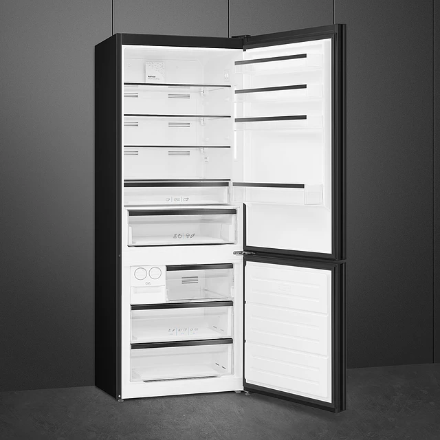Frigorífico Combinado, Livre instalação, Universal, Dobradiças: Direito, Preto, FC48BGND
