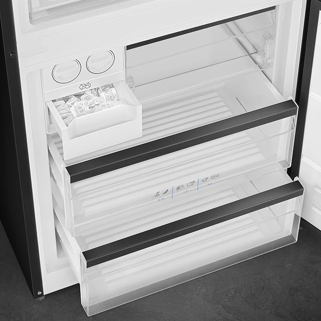 Frigorífico Combinado, Livre instalação, Universal, Dobradiças: Direito, Preto, FC48BGND