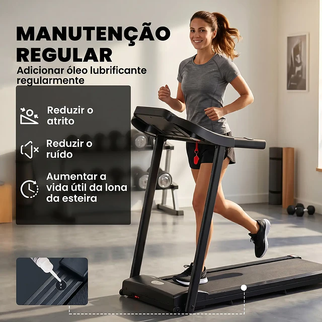HOMCOM Passadeira para Casa 1-12 KM/H 1,5HP com 12 Programas Rodas Ecrã LED e Suporte para Telemóvel para Casa ou Escritório