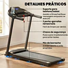 HOMCOM Passadeira para Casa 1-12 KM/H 1,5HP com 12 Programas Rodas Ecrã LED e Suporte para Telemóvel para Casa ou Escritório