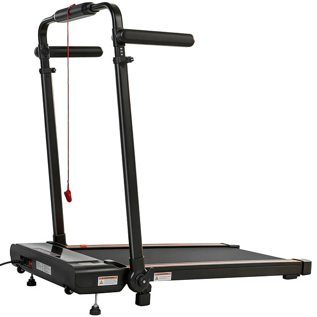 SPORTNOW Passadeira Dobrável Elétrica 2.5HP com Secretária Destacável e Guiador Ajustável em Altura 1-12 km/h Ecrã LED 125x70x102-111 cm Preto