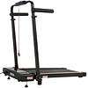SPORTNOW Passadeira Dobrável Elétrica 2.5HP com Secretária Destacável e Guiador Ajustável em Altura 1-12 km/h Ecrã LED 125x70x102-111 cm Preto