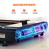SPORTNOW Passadeira Dobrável Elétrica 2.5HP com Secretária Destacável e Guiador Ajustável em Altura 1-12 km/h Ecrã LED 125x70x102-111 cm Preto