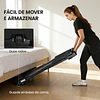 SPORTNOW Passadeira Dobrável Elétrica 2.5HP com Secretária Destacável e Guiador Ajustável em Altura 1-12 km/h Ecrã LED 125x70x102-111 cm Preto