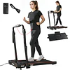 SPORTNOW Passadeira Dobrável Elétrica 2.5HP com Secretária Destacável e Guiador Ajustável em Altura 1-12 km/h Ecrã LED 125x70x102-111 cm Preto
