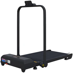 HOMCOM Passadeira 2 em 1 Passadeira com Guiador Dobrável 2,5 HP Velocidade Ajustável Máximo 10 km/h Passadeira Elétrica 130x59x96 cm Preto