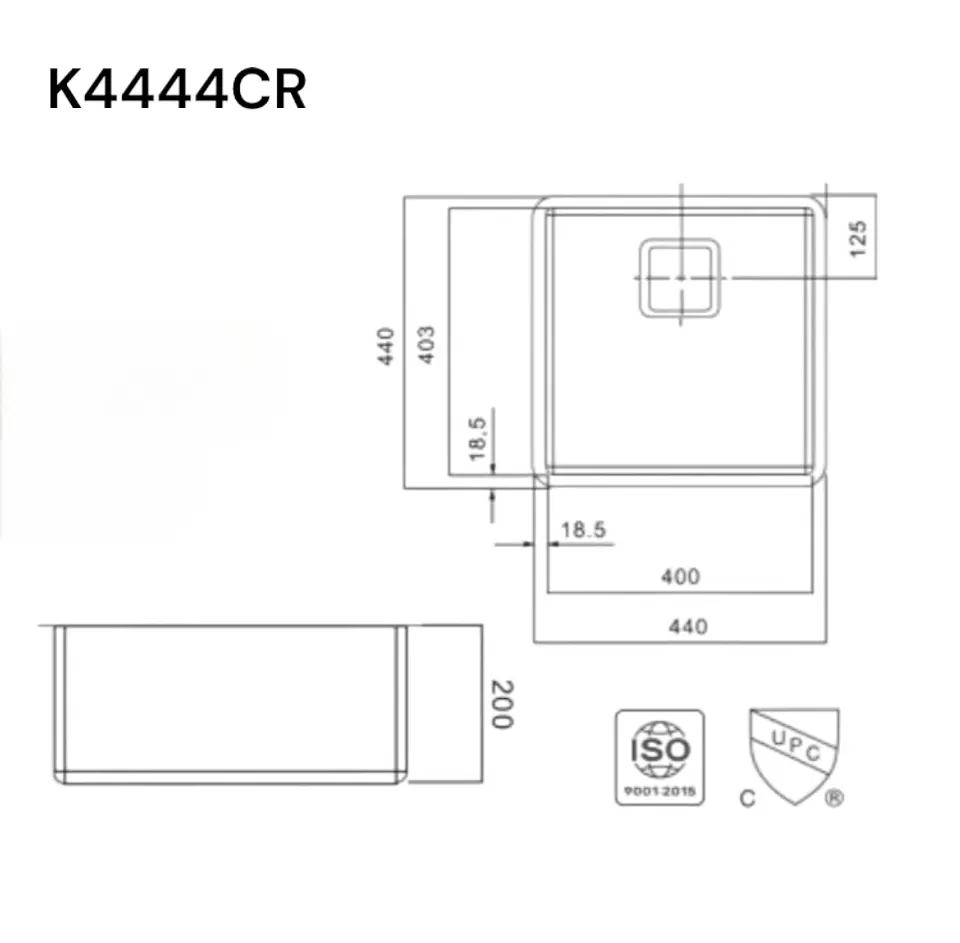 Lavaplatos Cuadrado K4444CR 4