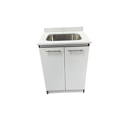 Mueble Cubierta Cuarzo con Lavadero Acero Inoxidable