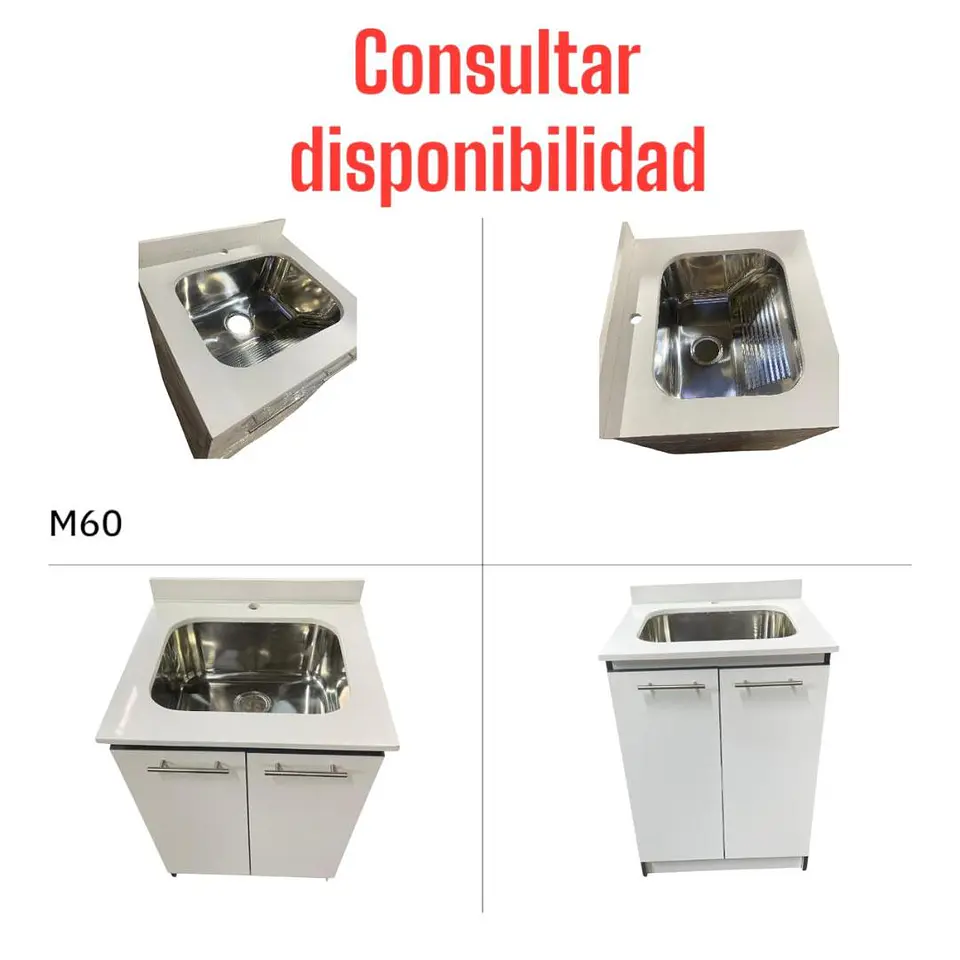 Mueble Cubierta Cuarzo con Lavadero Acero Inoxidable 6