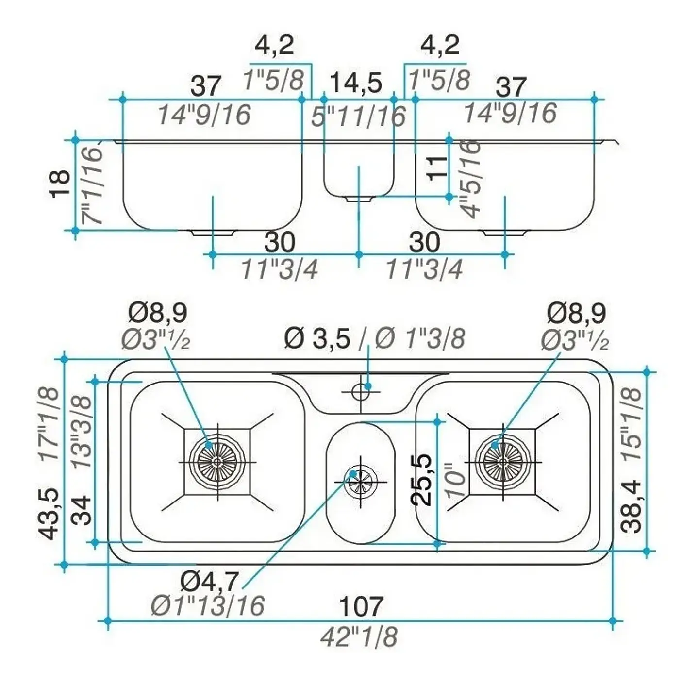 Lavaplatos Triple  2