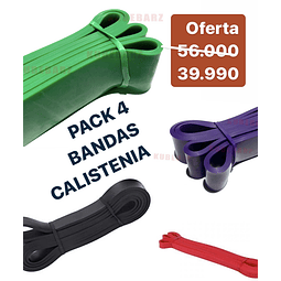 PACK BANDAS ELASTICAS CALISTENIA - Set 4 Bandas