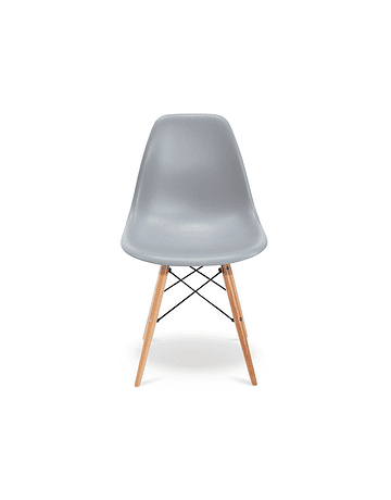 Silla DSW Eames Gris Claro de Polipropileno virgen con patas de Haya