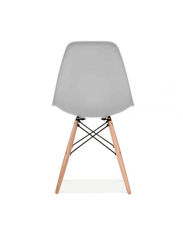 Silla DSW Eames Gris Claro de Polipropileno virgen con patas de Haya