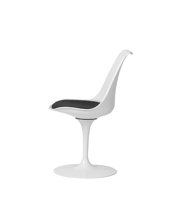 Silla modelo Tulip de Eero Saarinen en color Blanco* con cojín negro