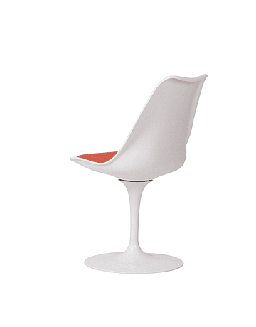 Silla Tulip de Eero Saarinen en color Blanco* con cojín Rojo